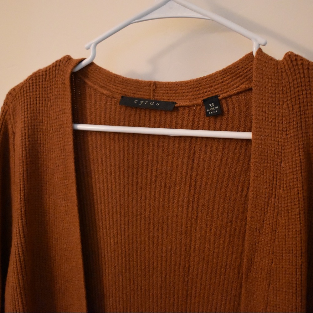 Cyrus Women's Brown Open-Front Cardigan